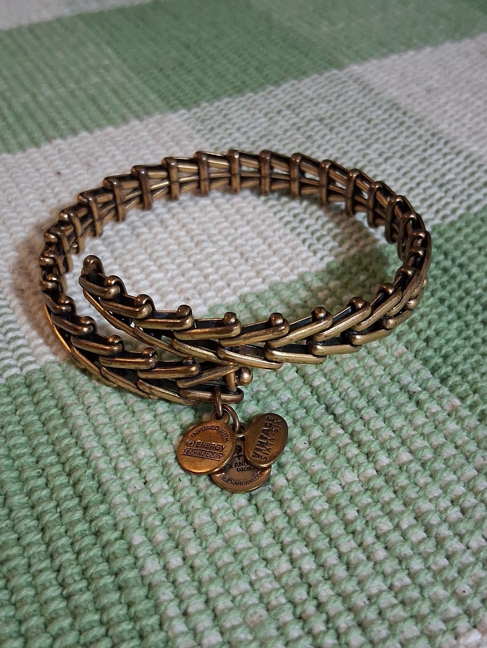 Alex And Ani Vintage Sixty Six Gypsy Wrap Bracelet With 3 Charms